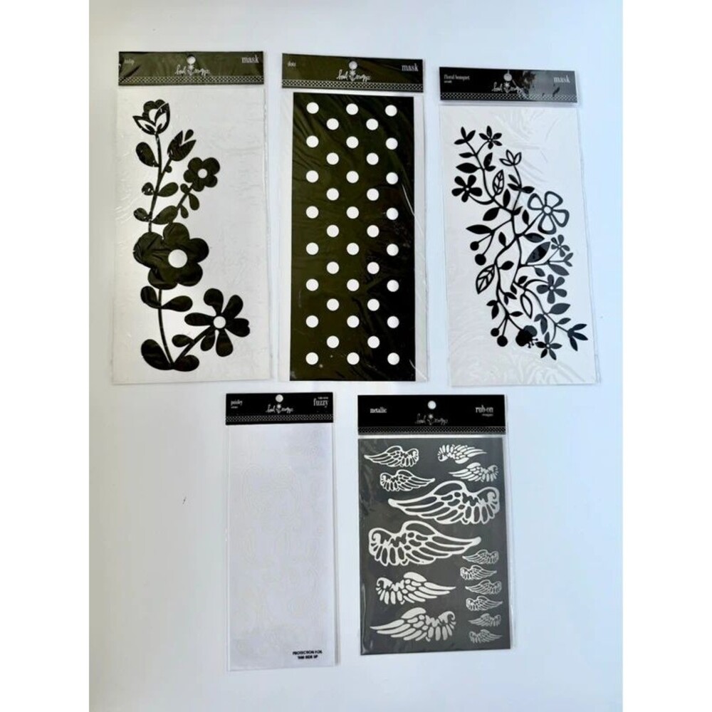 Heidi Swapp Mask and Rub Ons Lot Papercraft Scrapbook Crafting Supplies
